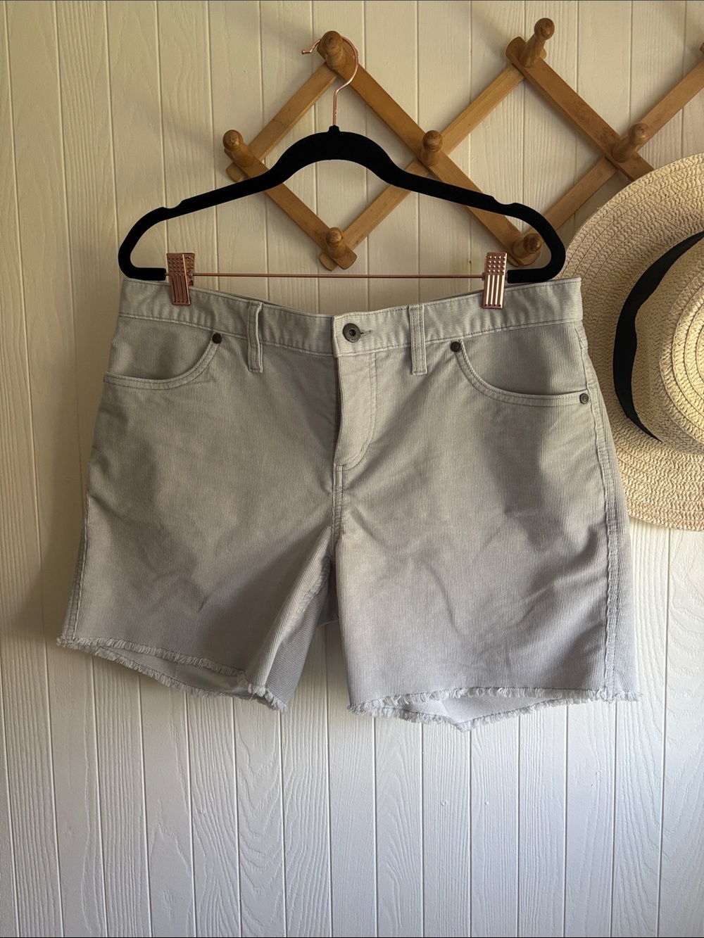 Carve Designs Women's Corduroy Shorts in Light Gray